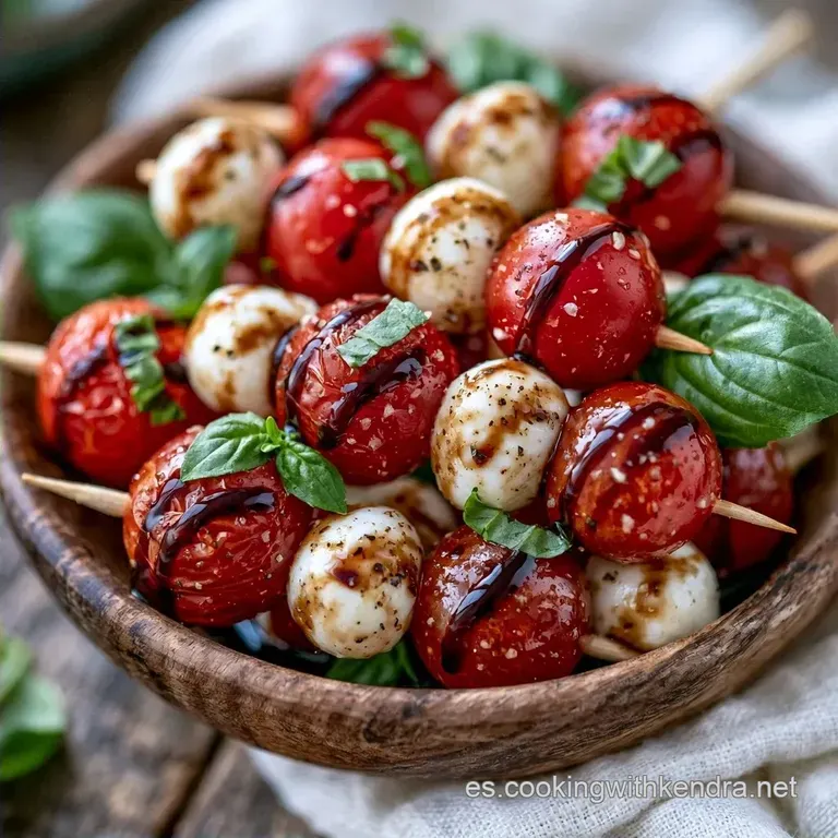 Brochetas Caprese para Fiesta: Frescas y Naturales