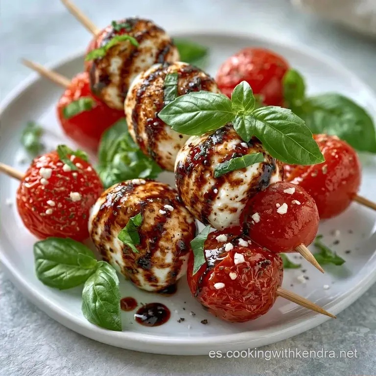 Brochetas Caprese con Tomates Cherry
