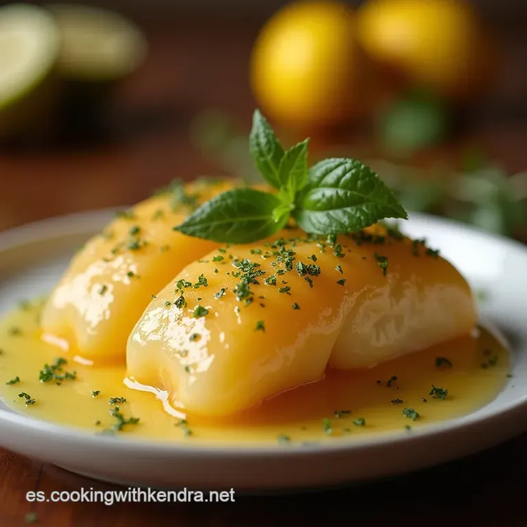 Bud&iacute;n De Lim&oacute;n Esponjoso Con Glaseado C&iacute;trico Brillante presentation