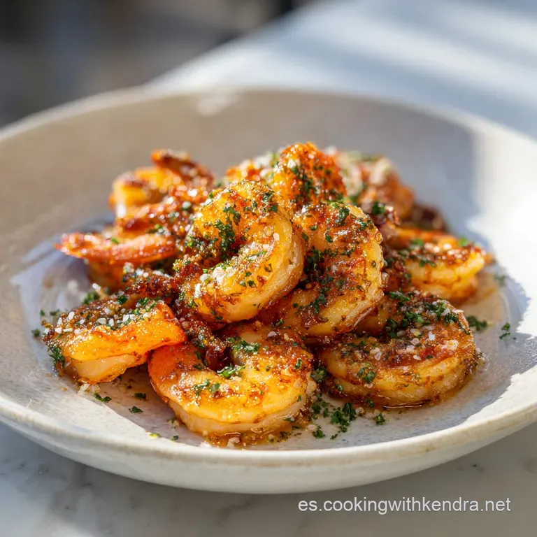 Plated shrimp dish; juicy, glazed shrimp and bright veggies on white plate; lime wedge & herbs add freshness. Inviting!