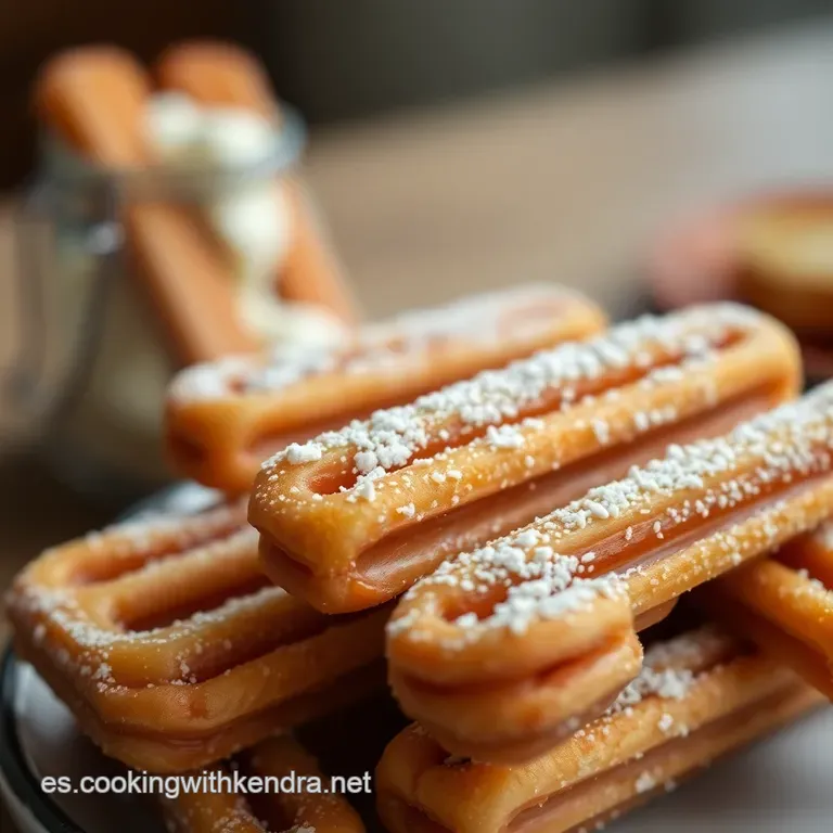Churros Crujientes Con Chocolate De Pel&iacute;cula presentation