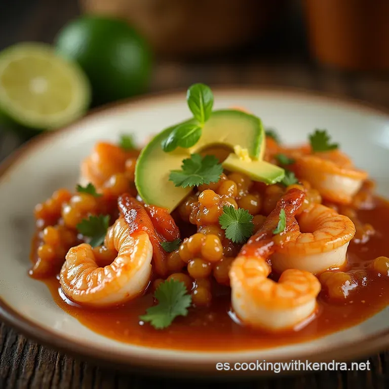 El Cl&aacute;sico Refrescante Coctel De Camarones a La Mexicana Con Toque C&iacute;trico Y Aguacate presentation