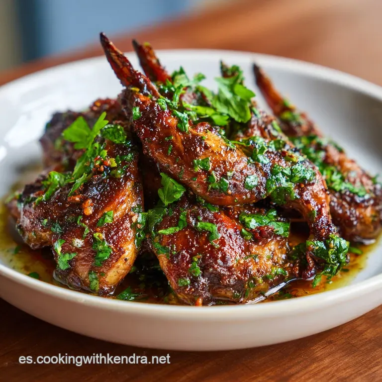 Plated rabbit dish with a rich garlic sauce, parsley garnish, and crusty bread, promising a deeply savory, rustic experience.