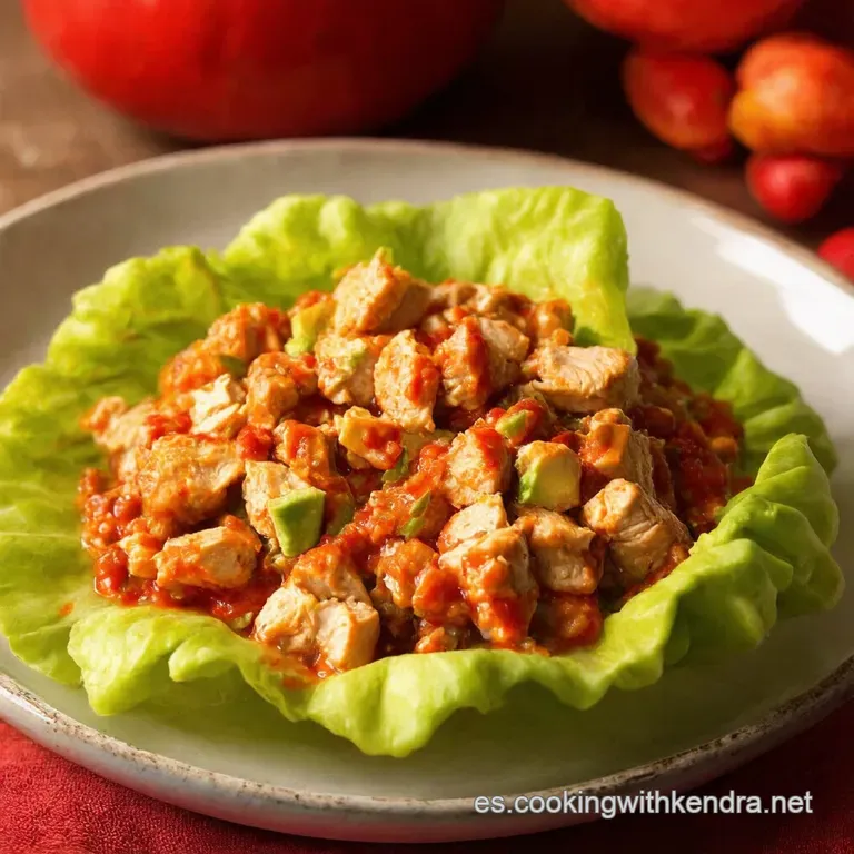 Delicias Verdes Avocado Chicken Salad Lettuce Wraps presentation