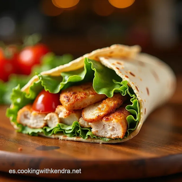 El C&eacute;sar Envuelto Chicken Caesar Wrap Casero Pa Chuparse Los Dedos presentation