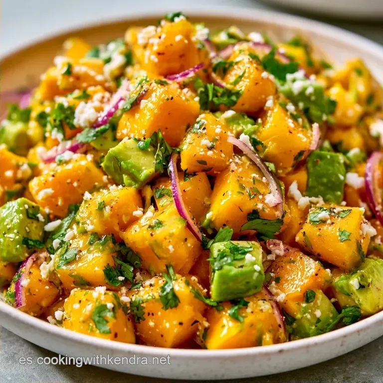 Ensalada de Mango y Aguacate con Queso Feta