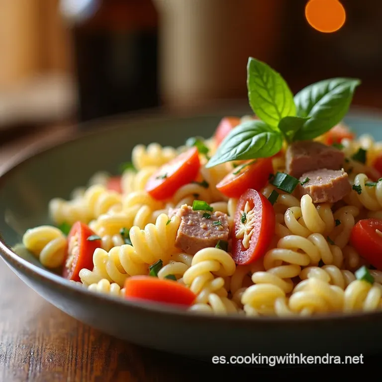 Ensalada De Pasta Con At&uacute;n Cl&aacute;sica De La Abuela presentation