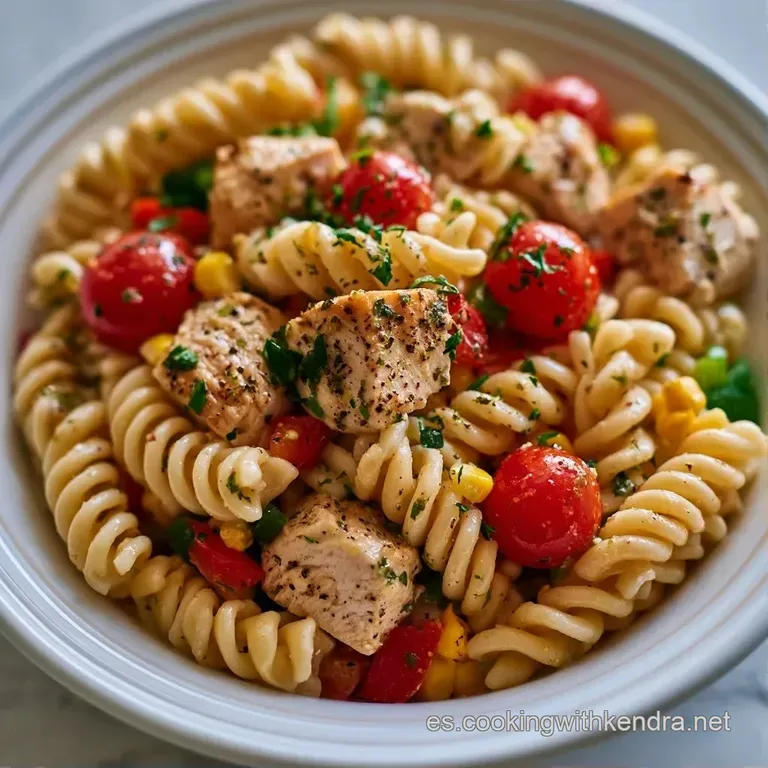 Plato blanco con pasta fresca, cubos de queso blanco y hojas de albahaca verde vibrante dispuestas con elegancia.