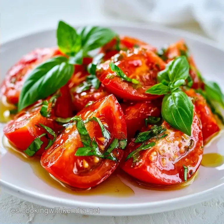 Ensalada De Tomate Aceite De Oliva Y Albahaca en 10 Minutos