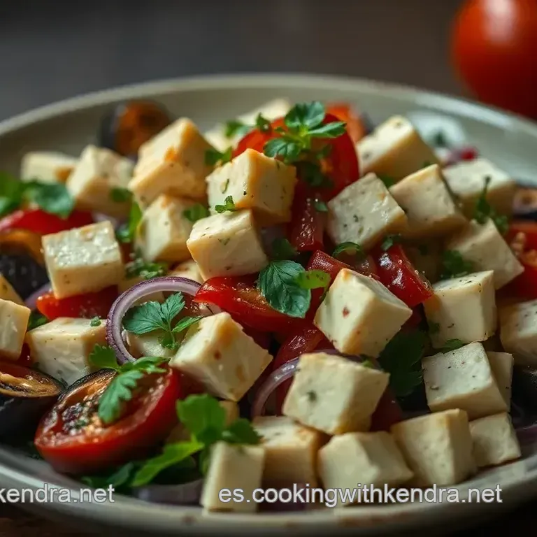 Ensalada Fresquita de Tofu y Pata con Salsa Tzatziki Vegana