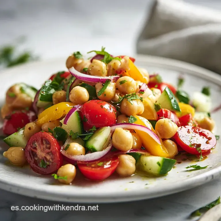 Receta de Ensalada de Garbanzos Mediterr&aacute;nea: Fresca y R&aacute;pida