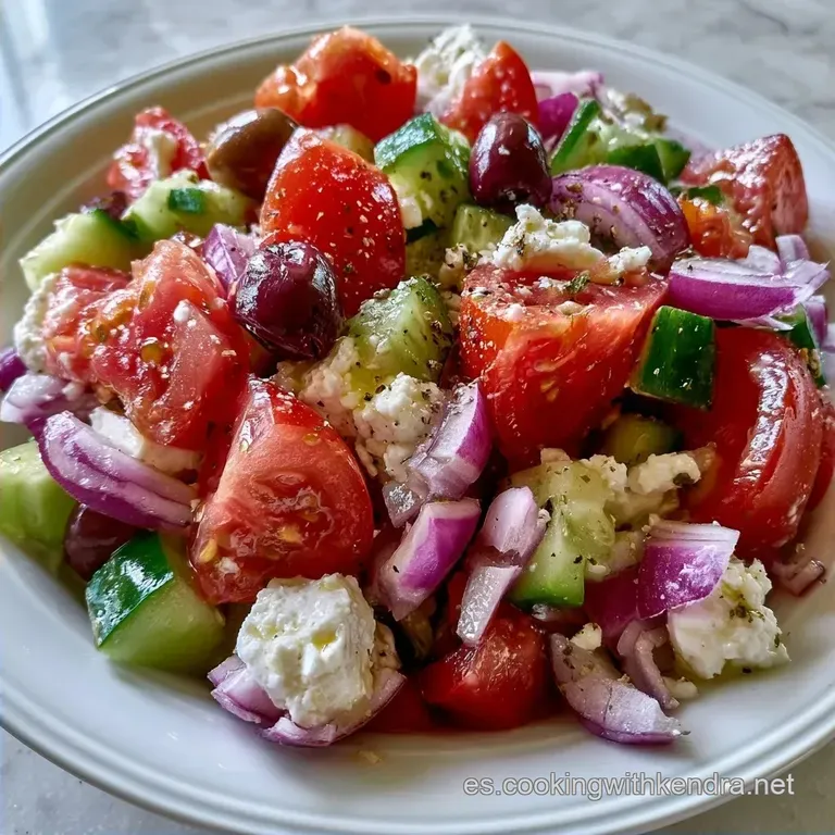 Ensalada Griega con Queso Feta y Aceitunas Kalamata
