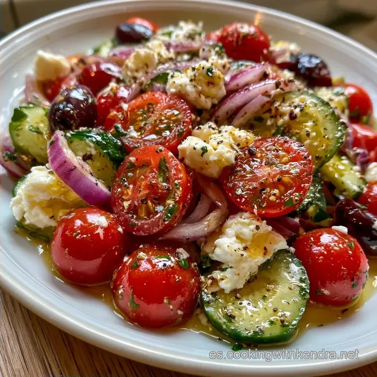 Ensalada Mediterr&aacute;nea Con Queso Feta en 10 Minutos