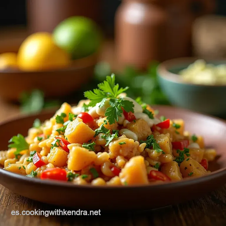 Ensalada Santa Fe Picante Con Aderezo Cremoso De Cilantro Y Lima presentation