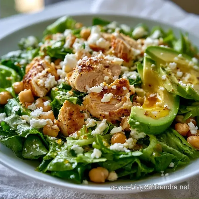 Ensalada Sencilla Para Cenar con Pollo y Garbanzos