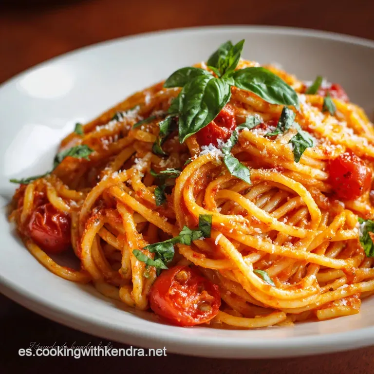 Espagueti Rojo Cremoso: Receta Cl&aacute;sica Y F&aacute;cil presentation