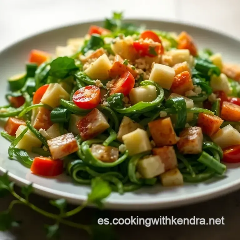 Frescura Crujiente: Ensalada De Espaguetis De Calabac&iacute;n Con S&eacute;samo Y Lim&oacute;n presentation
