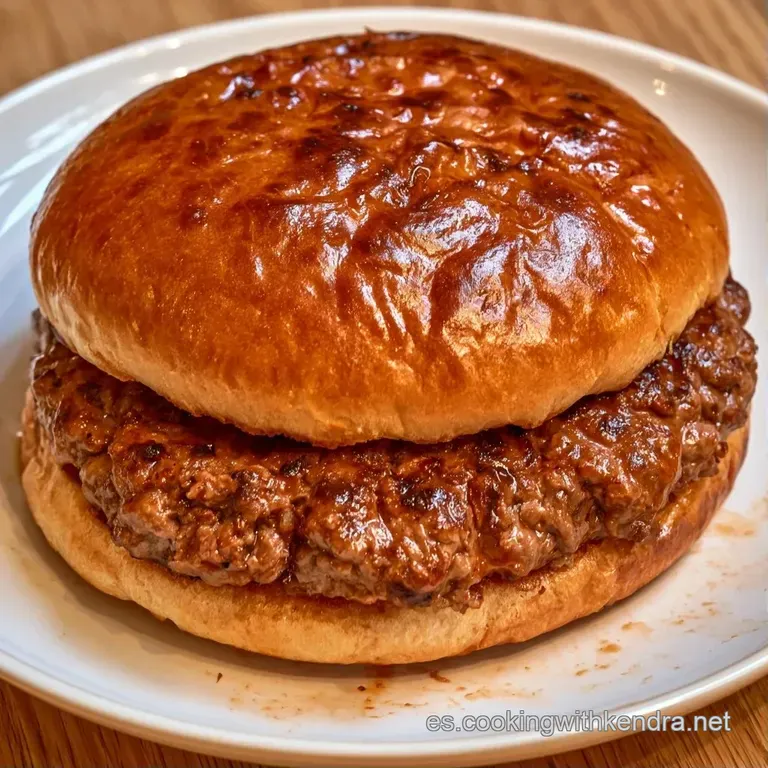 Hamburguesa montada en plato blanco, con pan brillante, vegetales coloridos y una disposición limpia y minimalista.