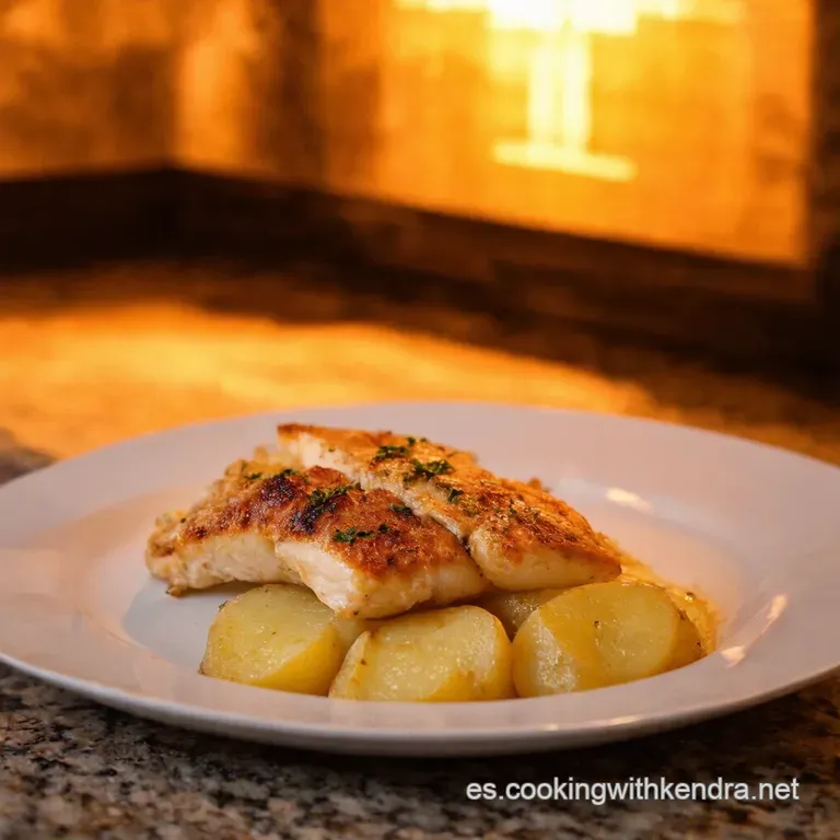 Lubina Al Horno Con Patatas Panaderas presentation