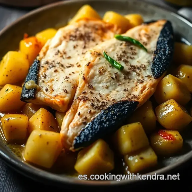 Merluza a La Gallega Con Patatas Panaderas presentation