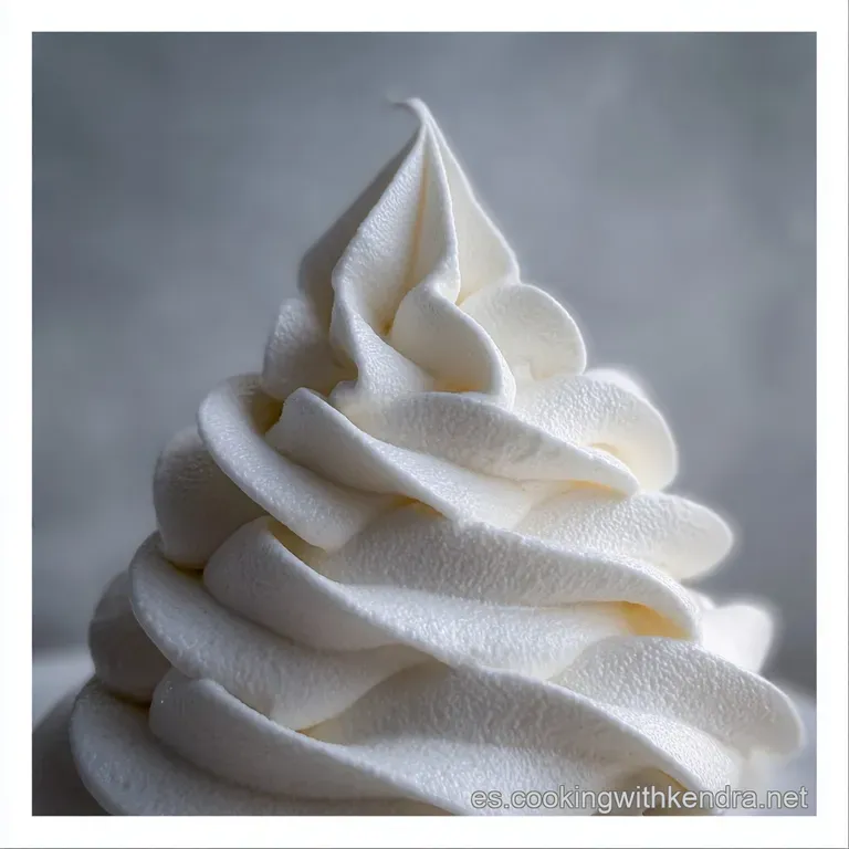 Elegant dessert plating: Dollops of billowy whipped cream, artfully arranged with scattered fresh berries and a dusting of...