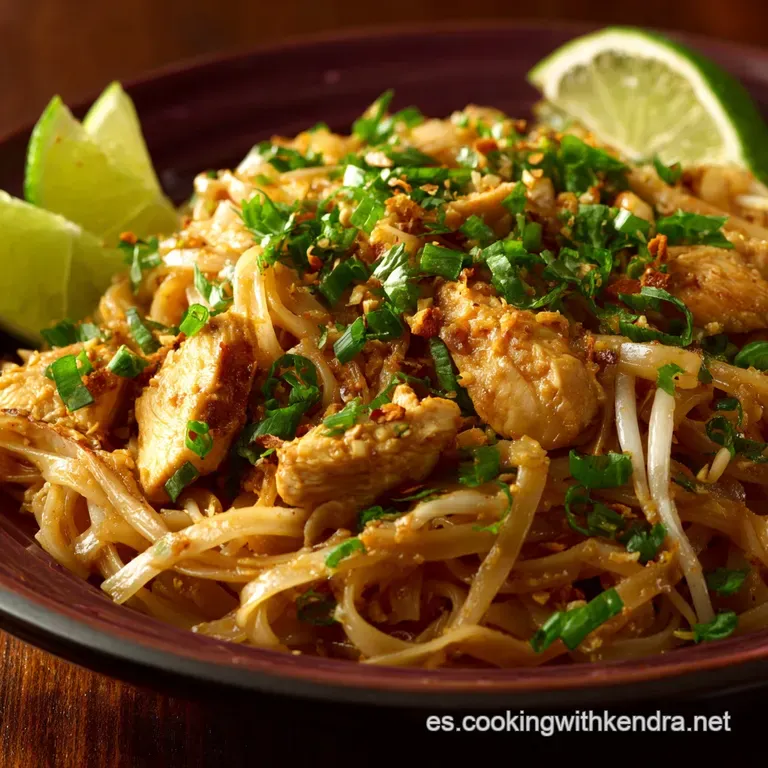 Pad Thai De Pollo: Receta Cl&aacute;sica Tailandesa Y La Salsa Perfecta. presentation