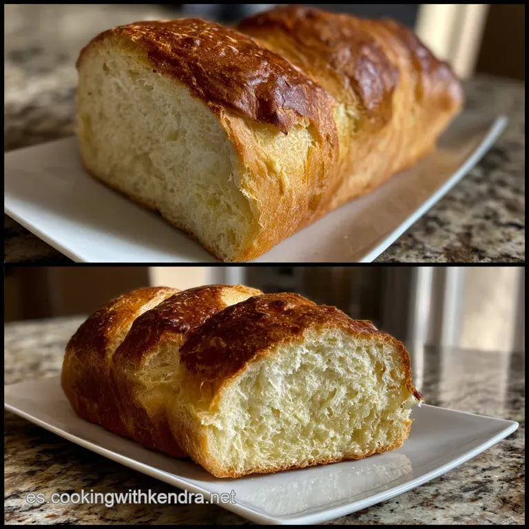 Fluffy, golden-crusted bread slices artfully arranged on a rustic wooden board, hinting at a soft, airy interior.