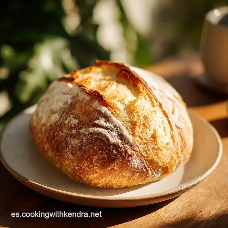 A rustic loaf of artisan bread, sliced to reveal its airy interior, artfully arranged on a wooden board.