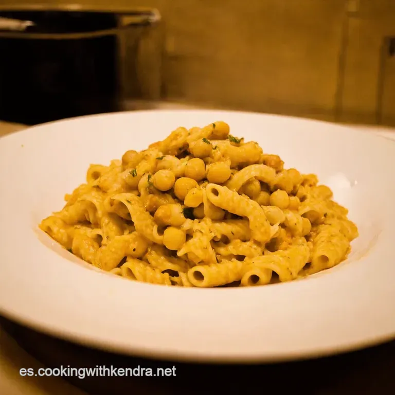Pasta Integral Con Garbanzos Salteados Cherry Y Pesto Casero presentation