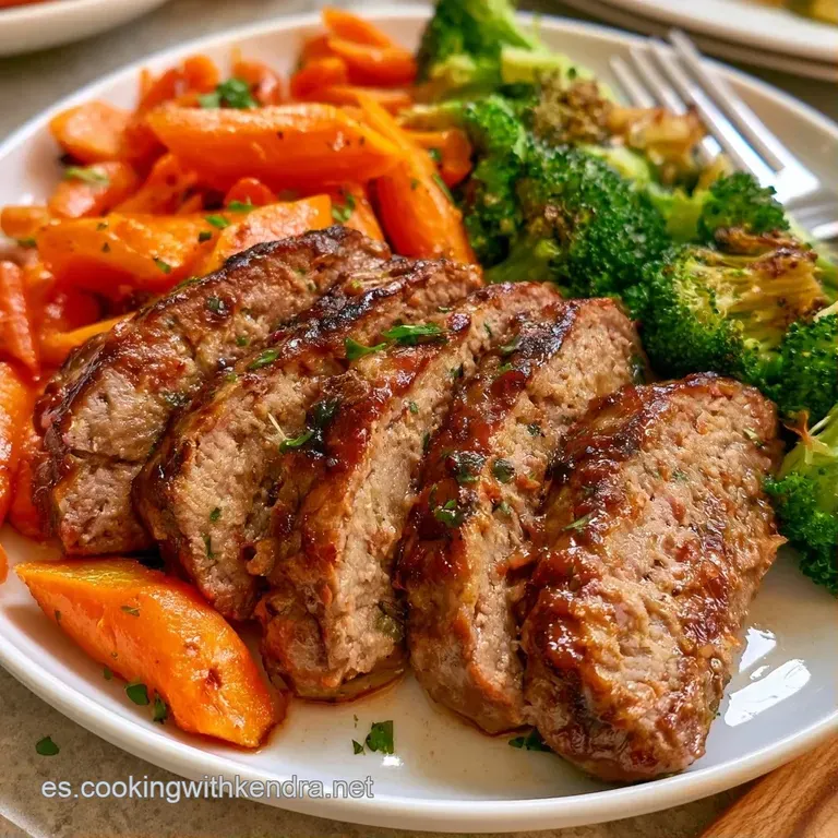 Rebanada gruesa de carne jugosa sobre plato blanco, adornada con una rama de romero fresco y salsa oscura espesa.
