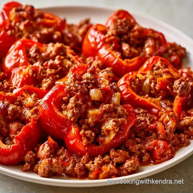 Jugosos Pimientos Rellenos Carne