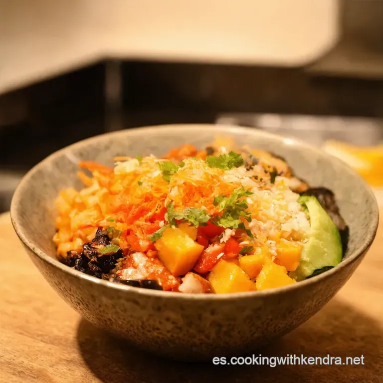 Poke Bowl Vegano Explosi&oacute;n Tropical presentation