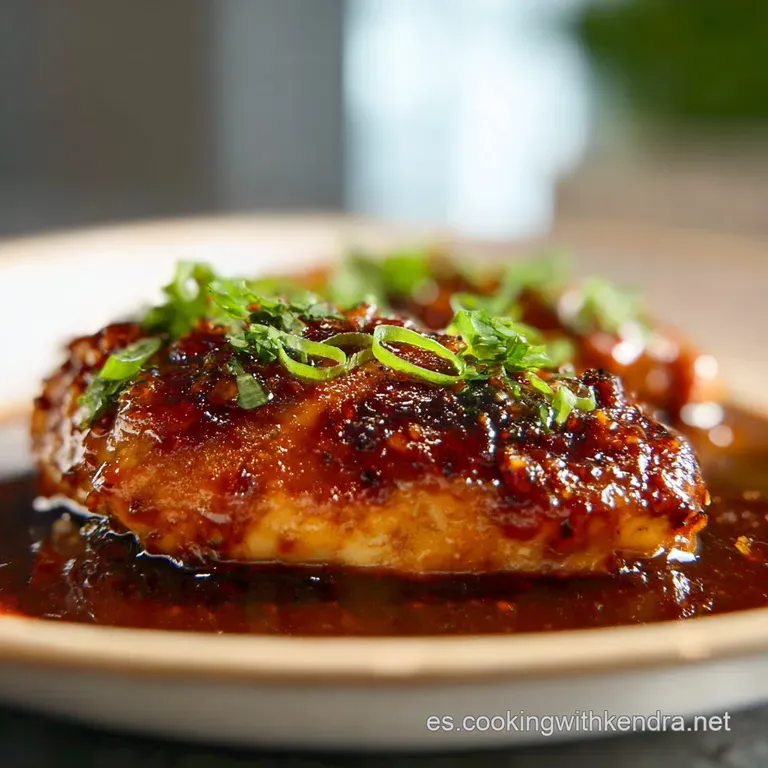 Elegant plate of glistening chicken simmered in a homemade sauce. Cilantro sprigs add brightness to the savory dish.