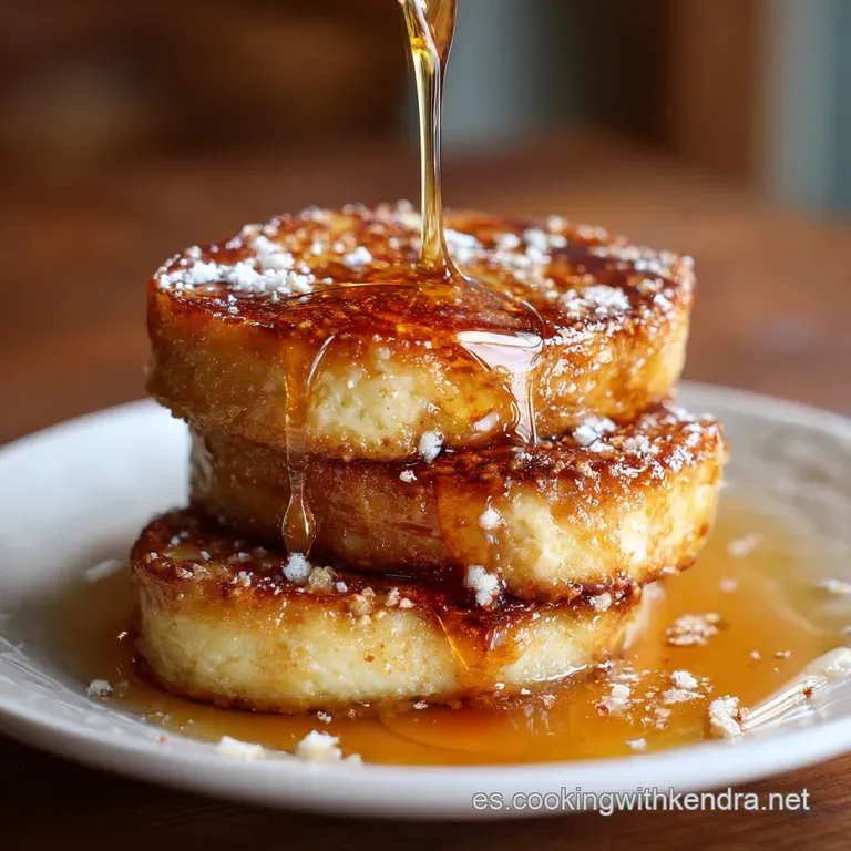 Caramelized torrija slice topped with a delicate cinnamon dusting, beside a dollop of rich vanilla cream, inviting and warm.