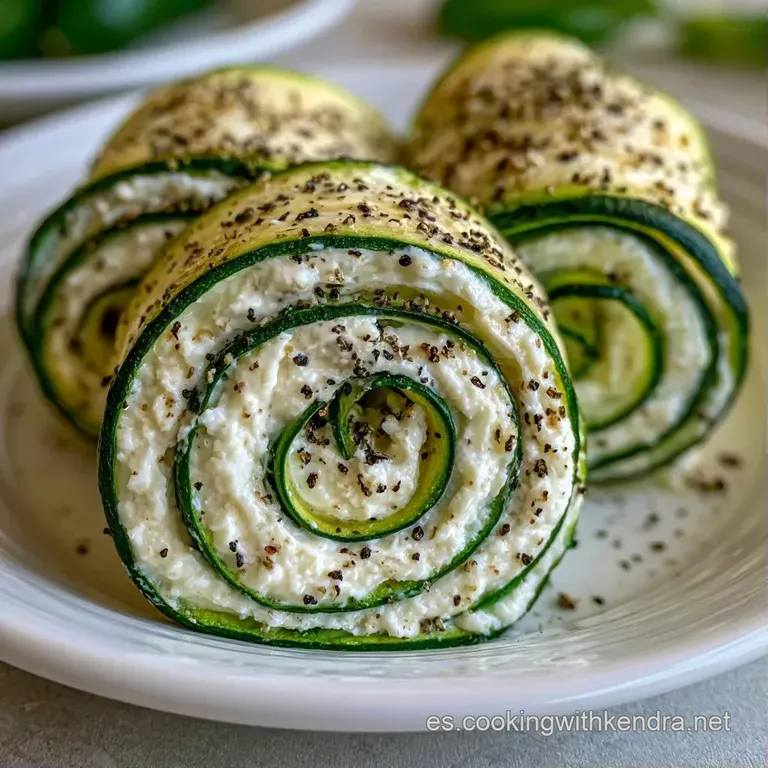 Rollitos verdes dispuestos armoniosamente, decorados con hojas de albahaca fresca y un toque de aceite brillante.