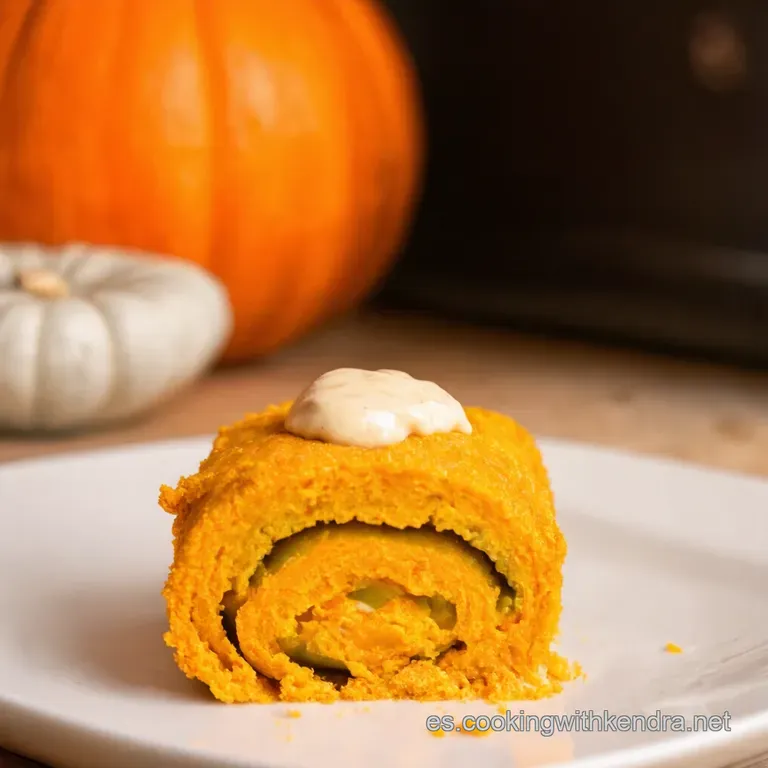 Rollo De Calabaza F&aacute;cil Con Relleno Cremoso De Queso Crema presentation