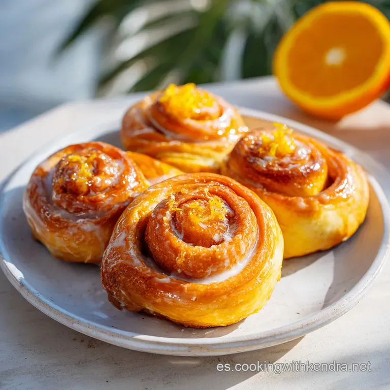 Rollos de Canela Naranja: Masa Esponjosa y C&iacute;trica