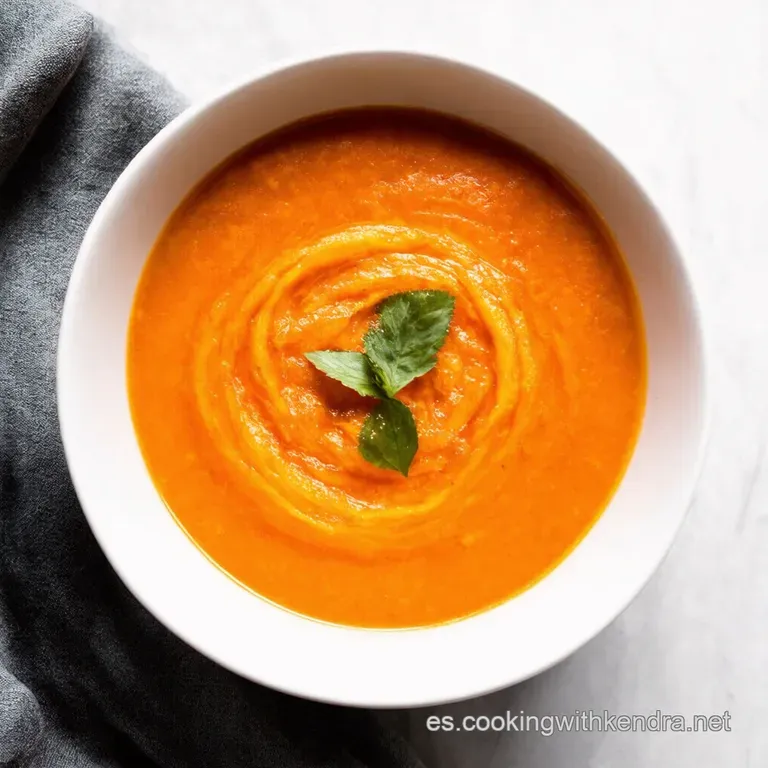 Sopa Cremosa de Tomate y Albahaca Casera