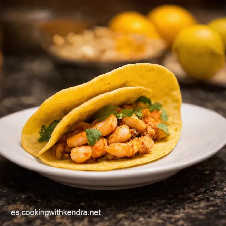 Tacos De Camar&oacute;n Al Lim&oacute;n Con Crema Chipotle presentation