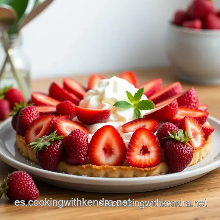 Tarta De Fresas Con Nata Casera presentation