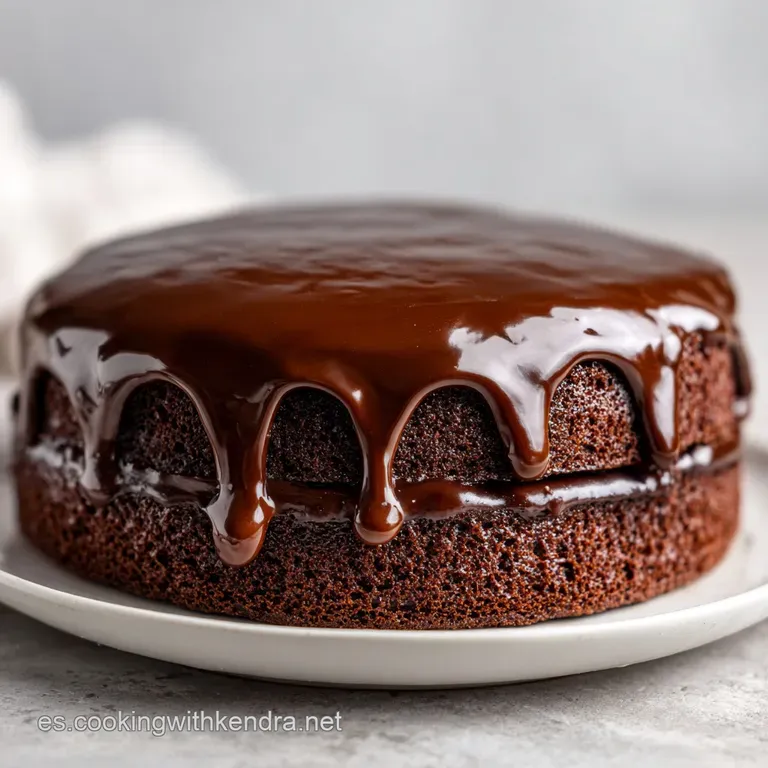 Slice of rich Sachertorte on a white plate, the dark chocolate glaze gleaming. Whipped cream adds a light, airy contrast.