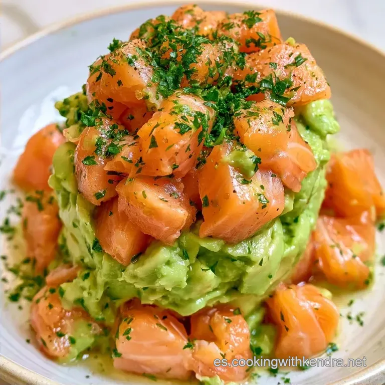 Tartar Salmón Aguacate con Lima Fresca