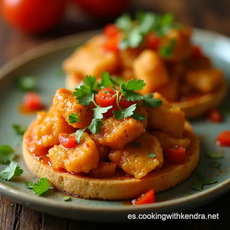 Tostadas De Tinga De Pollo presentation
