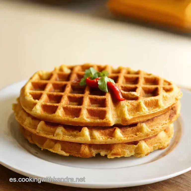 Waffles De Pan De Ma&iacute;z Con Chili Con Carne presentation