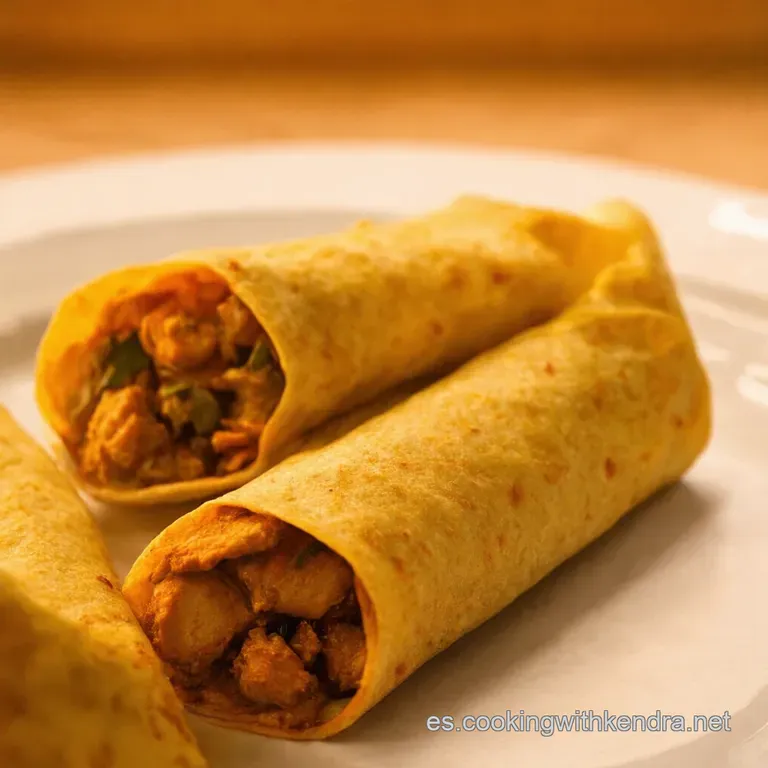 Wraps De Solomillo De Pollo Al Curry Y Mango presentation